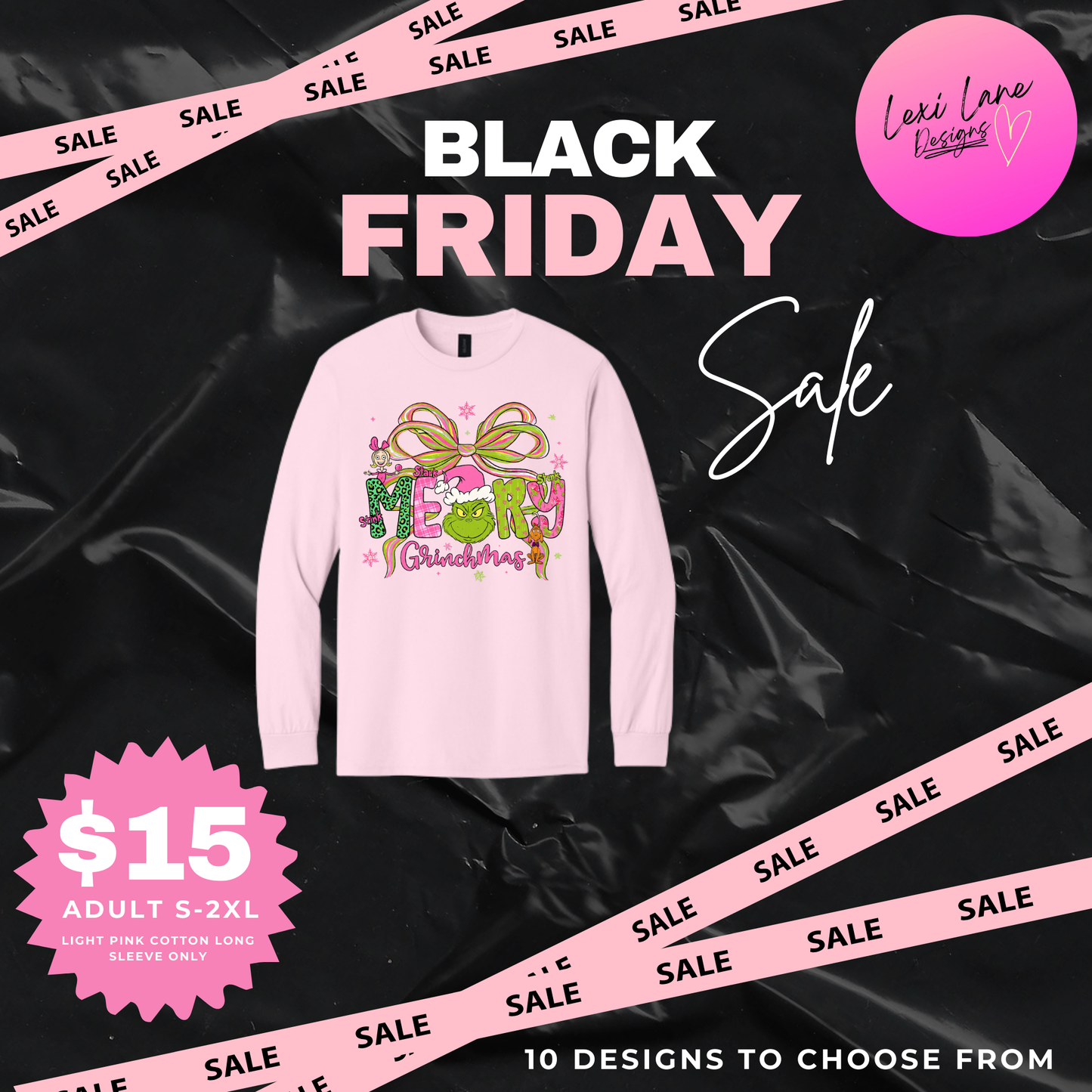 Pink Black Friday Special Christmas Long Sleeve Shirt